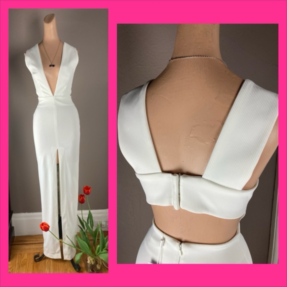 NWT Solace London Dylan White Maxi Dress - Size 2